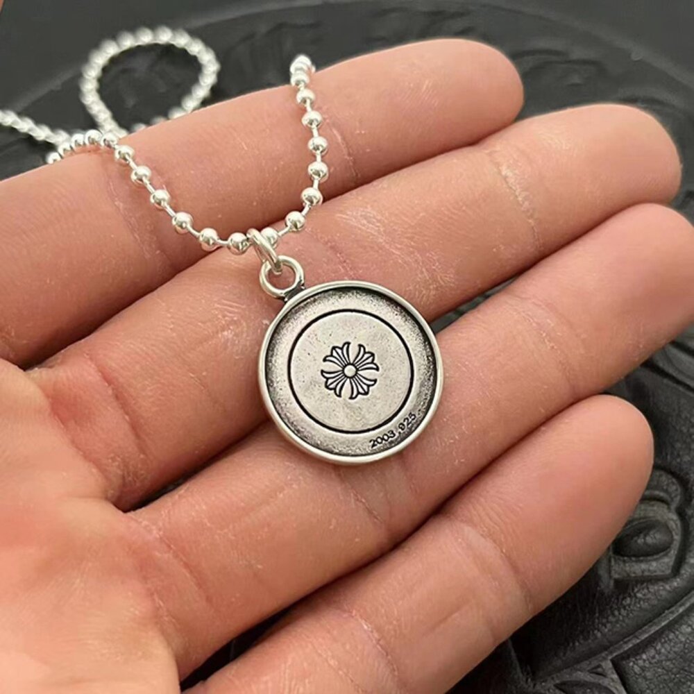 Chrome Hearts Round Cookie Pendant Necklace